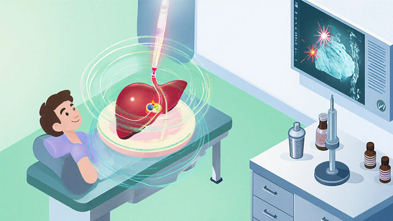 Isometric scene of shock‑wave and laser lithotripsy with medicinal lab elements.