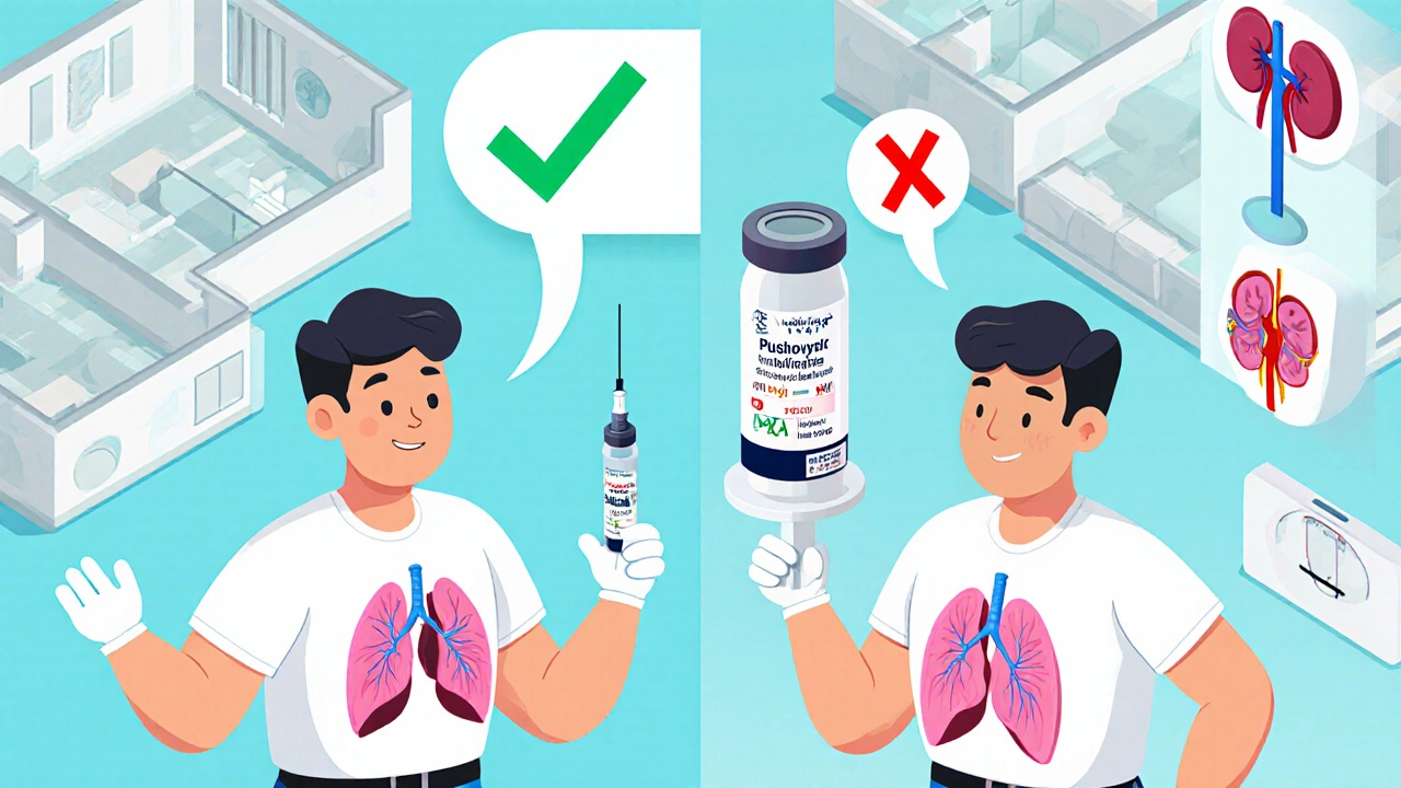 Side-by-side isometric scenes showing underdosed and properly dosed obese patient with anti-Xa levels.