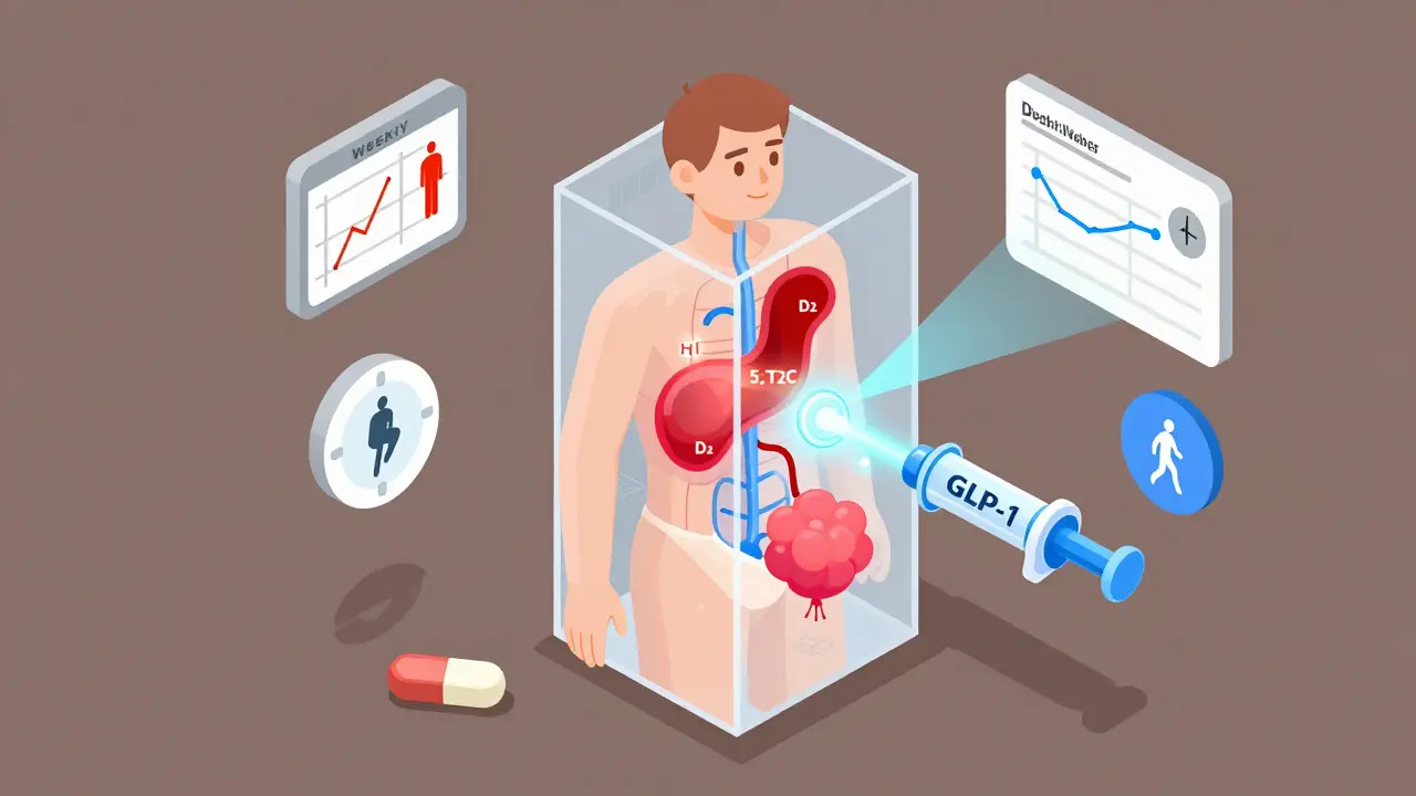 Transparent body showing how psychotropic drugs affect metabolism, with corrective treatments repairing the system.