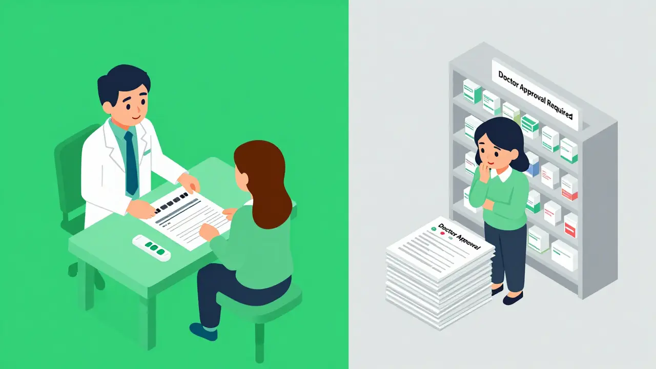 Comparison of pharmacist authority in Colorado vs Alabama using isometric pharmacy scene