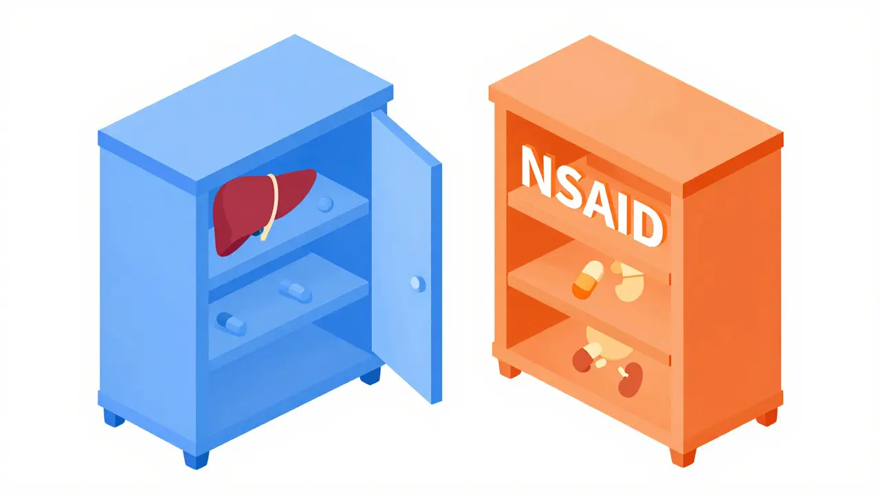 Isometric view of home medicine options for pain and inflammation with organ icons.