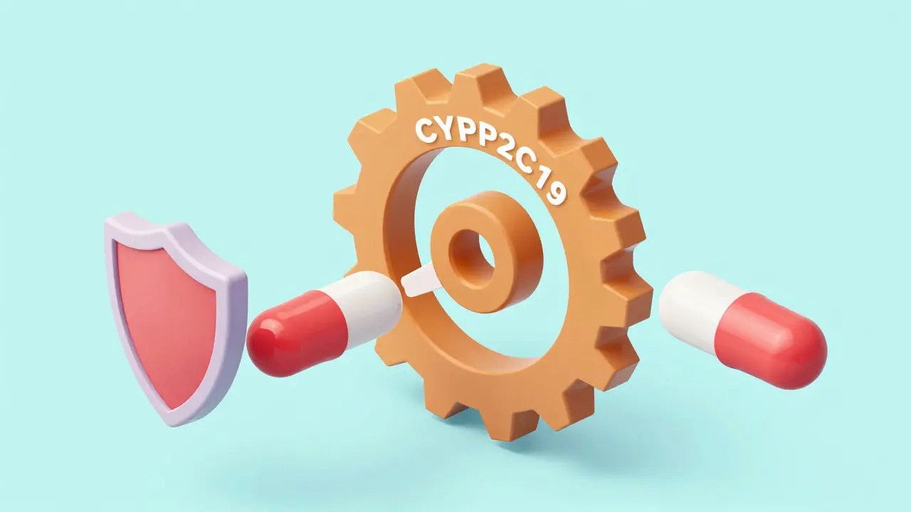 Illustration of drug interaction between clopidogrel and PPIs