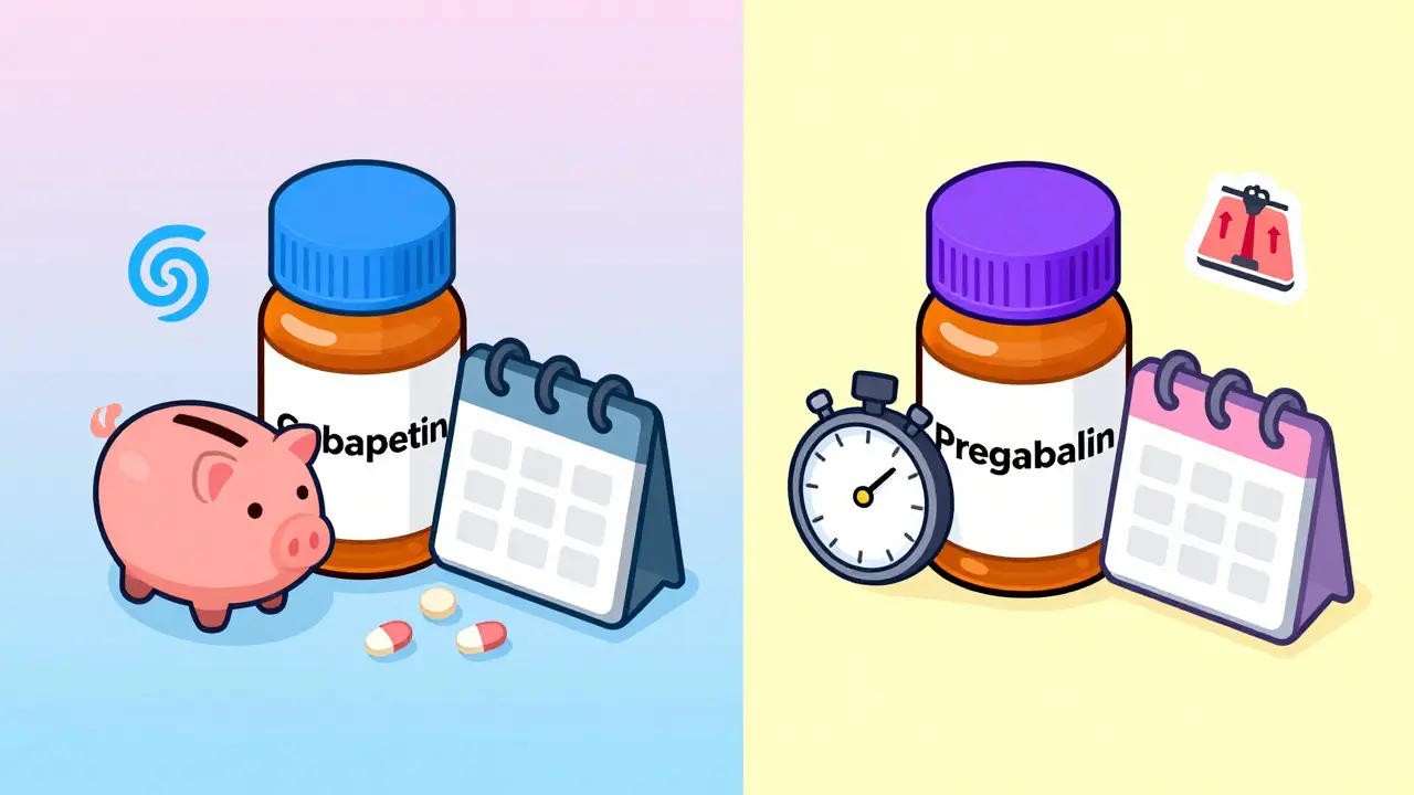 Isometric comparison of Gabapentin and Pregabalin bottles and icons
