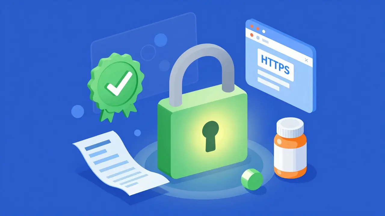 Isometric art of secure padlock and verified badges for safe online shopping